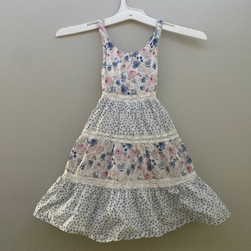 Tommy Bahama Floral Blue and Pink Kids Dress
